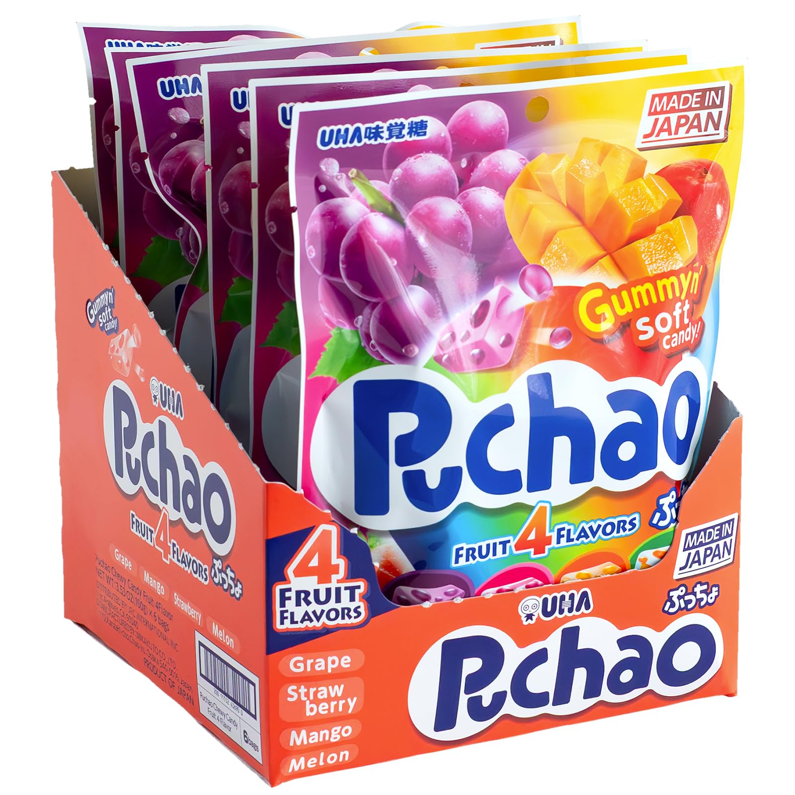 Amazon.com : UHA Mikakuto Soft Candy with Gummy Bits, 4 Fruit